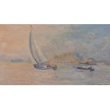 David Jory (British, 20th century) Sailing out, St Peter Port harbour oil on board, signed and dated