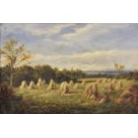 Late nineteenth century oil on canvas, Harvest Time, 44.5cm x 29.5cm