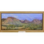 Nicholas De Garis framed oil on canvas depicting Shothole Canyon, Australia