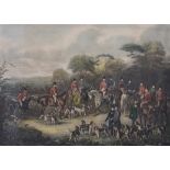 The Bury Hunt, hand coloured engraving, after C. Agar with the animals by J Maiden proof etching,