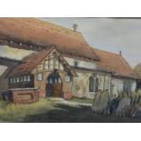 J. Selwood (British, 20th century) A country church watercolour, signed and dated 1976 lower left 11