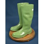 A pair of ceramic Wellington boots
