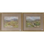 Bertram Morrish (British, 20th Century) Dartmoor landscapes a pair, watercolour, signed 'B. Morrish'