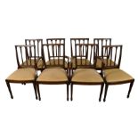 A set of eight George III style mahogany dining chairs, including two carvers. (8)