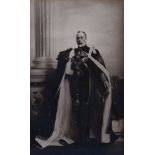 A photo portrait of King George V photographic reproduction of the portrait by John St Helier Lander