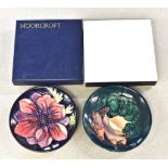 Two modern Moorcroft pin dishes in the Mamoura and Anemone patterns, 4 5/8in. (11.8cm.) diameter,