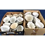 A collection of thirty five (35) Victorian and later pottery jelly moulds of varying sizes and