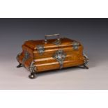 A fine Victorian silver mounted oak table casket, maker's mark T.D over H.D, London 1856, of