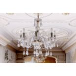 Three Venetian style cut glass and gilt metal eight arm chandeliers, second half 20th century,