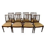 A set of eight George III style mahogany dining chairs, mid-20th century, including two carvers, the