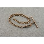 A 9ct rose gold Albert chain, measuring approximately 220mm in length and approximately 21g in
