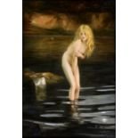 Paul Chabas (French, 1869-1937), "La Nymph" . oil on canvas, signed lower right . 12 x 8in. (30.5