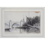Dr William Crotch (British, 1775-1847), Westminster Bridge . pencil & charcoal on wove paper,