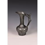 Petizon for Etain Garanti Art Nouveau pewter jug, the French moulded and embossed jug of organic
