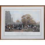 William Giller after William and Henry Barraud, "The Meet at Badminton", hand-coloured engraving,