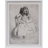 James Abbott McNeill Whistler PRBA (American, 1834-1903), Annie Seated, etching and drypoint on