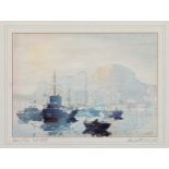 Charles Jaques (1921-2008), "Morning Tide, Castle Cornet" Guernsey . watercolour, signed lower right