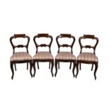 A good set four early Victorian mahogany balloon back dining chairs, by Thomas Mills of Bradford,