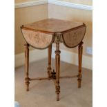 An English mahogany, marquetry and gilt brass mounted centre table, 19th century, the square top