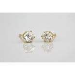 A pair of 18ct yellow gold and diamond stud earrings, the diamonds totalling approximately 0.43ct