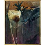 George Gault (British, 1916-2001), "Sunflower" . oil on board, signed and inscribed "Sunflower" on