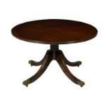 A reproduction Georgian style mahogany coffee table, 1st half 20th century, the circular cross