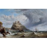 Henry King Taylor (British, 1799-1868), "Mount Orgueil, Jersey" . oil on canvas, signed and