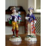 A pair of 19th century porcelain figures of a gallant and lady, probably Samson of Paris, with