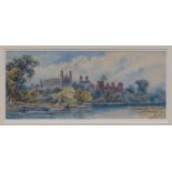 William James Boddy (British, 1832-1911), View of Eton college from the Thames . watercolour,