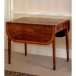 A good George III satinwood and mahogany Pembroke table, the well figured satinwood and tulipwood
