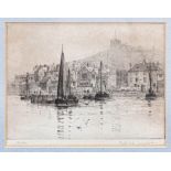 Lieutenant Commander Rowland John Robb Langmaid (British, 1897-1956), Whitby, etching, signed in