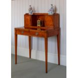 A fine quality 19th century Sheraton kingwood and satinwood bonheur du jour, the removable back with