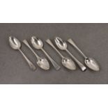 A set of six George III silver Old English pattern dessert spoons, George Smith (III) & William