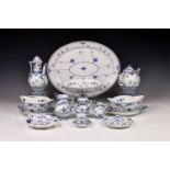 A collection of assorted Royal Copenhagen blue fluted lace & devil and Onion pattern tablewares,