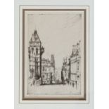 Terence Henry Lambert (British, b.1891), 'Law Courts', etching, signed and inscribed, 7 3/8 x