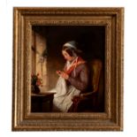 Abraham Solomon, A.R.A. (British, 1824-1862), 'La Bonne' . oil on board . 13 x 11¼in. (33 x 28.5cm.)