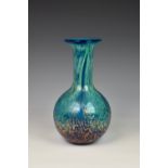 An art glass vase, probably Murano, second half 20th century, of bottle form with everted rim, in