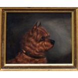 English School (late 19th century), Pair of Portraits of Terriers . oil on board, unsigned, modern
