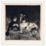 Edmund Blampied R.E. (Jersey, 1886-1966), "The Centenarian", drypoint etching, signed "Blampied Jan.