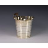 An Art Deco silver plated Walker & Hall ice bucket, of typical form, having drain cover insert, 8