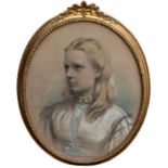Lucas P. Tuck (British, 1870), Portrait of "Alice Innes" (1855-1868) . pencil and chalk, signed