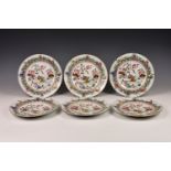 A set of six Chinese famille rose porcelain 'Mandarin Duck and Immortals' plates, Yongzheng