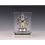 Jaeger-LeCoultre - a fine rhodium-plated Atmos clock, Atmos Classique Transparente model, ref. Q