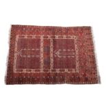 A Turkmen Ensi rug, probably early 20th century, the central cruciform bordered panel within a