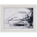 Edmund Blampied R.E. (Jersey, 1886-1966), "Leisure", drypoint etching, signed "Blampied" at foot