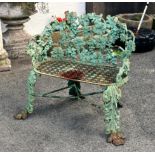A Victorian cast iron garden seat after a design by Charles D. Young, Edinburgh, c.1870, of