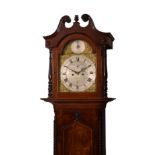 An early 19th century Jersey mahogany longcase clock by Louis Poignand, the eight day movement
