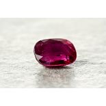 A fine loose ruby, totalling approximately 2.19ct and accompanied by a certificate from the Gem &