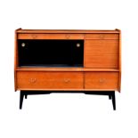 Ernest Gomme for G-Plan Furniture, 1960s, a teak and black finished part glazed side or drinks