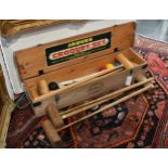 A Jaques croquet set in the original pine box, complete,